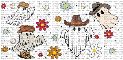 HALLO UV 119 Cowboy Ghost and Flowers UV DTF 16oz Wrap