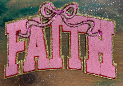 Faith- Chenille/Sequins Iron On Patch