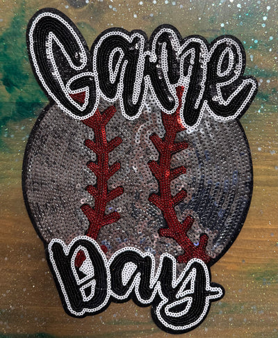 Game Day Big Baseball - Chenille/Sequins Iron On Patch