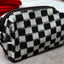 Small Black Checkered Make-up Bag