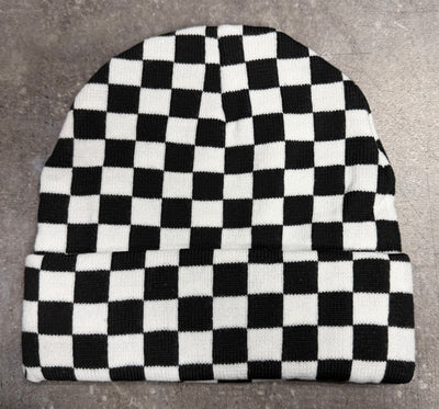 Black and White Checkered Beanie