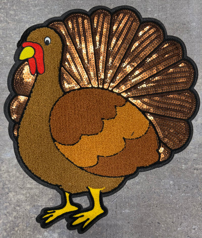 Turkey- Chenille/Sequins Iron On Patch