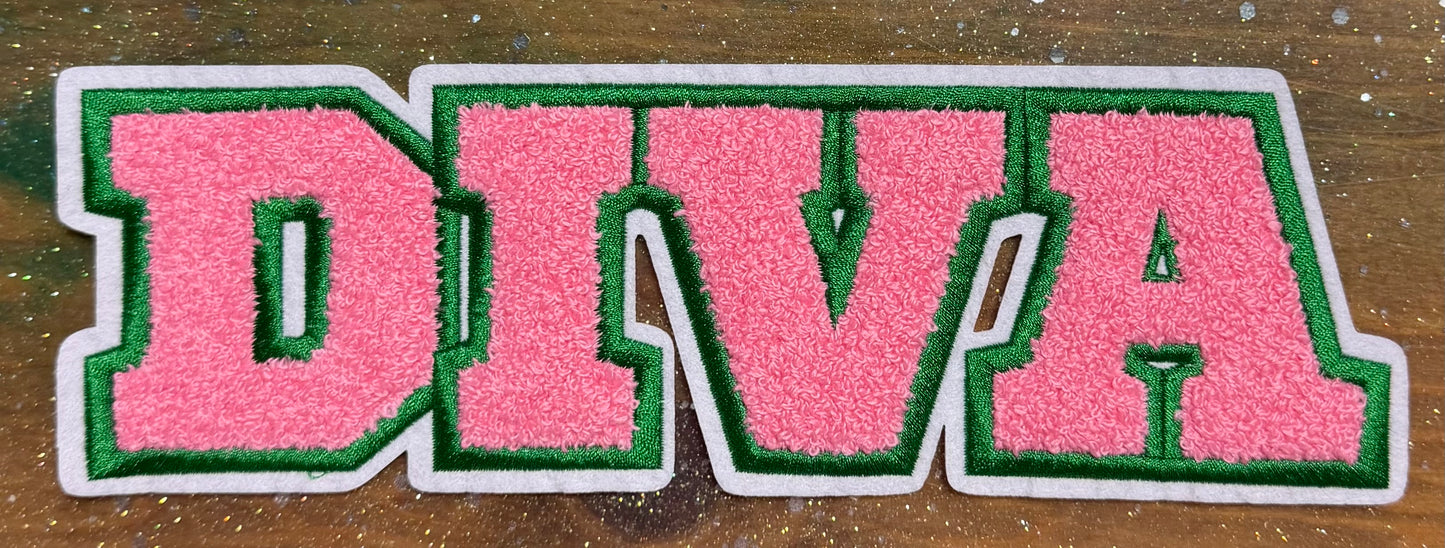 AKA Diva- Chenille/Sequins Iron On Patch