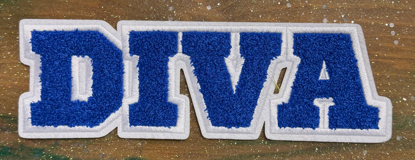 Zeta Diva- Chenille/Sequins Iron On Patch