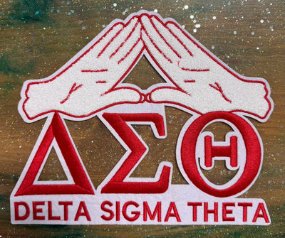 Delta Sigma Theta Hands- Chenille/Sequins Iron On Patch
