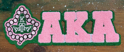 AKA Leaf with Pearls- Chenille/Sequins Iron On Patch