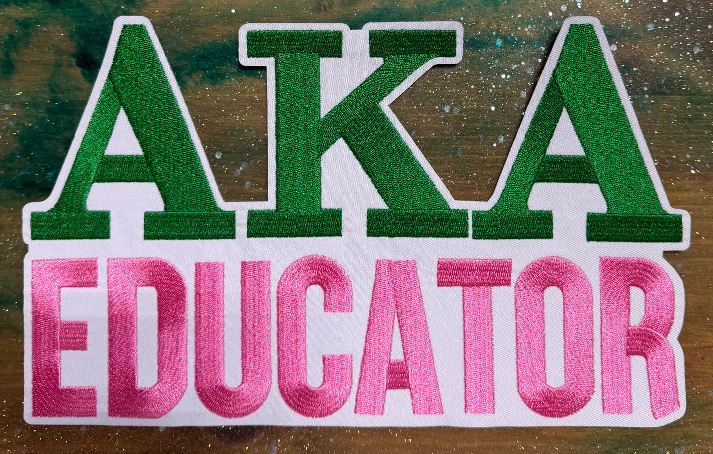 AKA Educator- Chenille/Sequins Iron On Patch