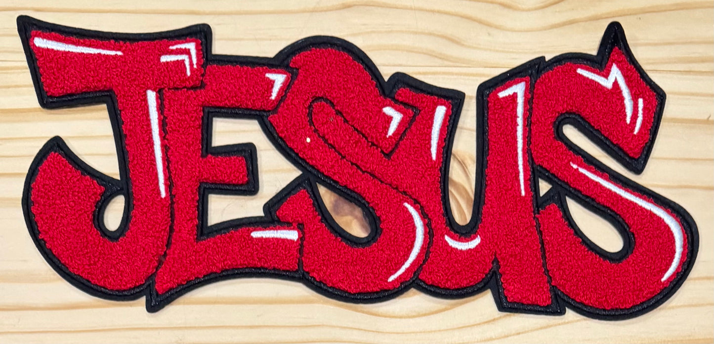 Jesus Red- Chenille/Sequins Iron On Patch