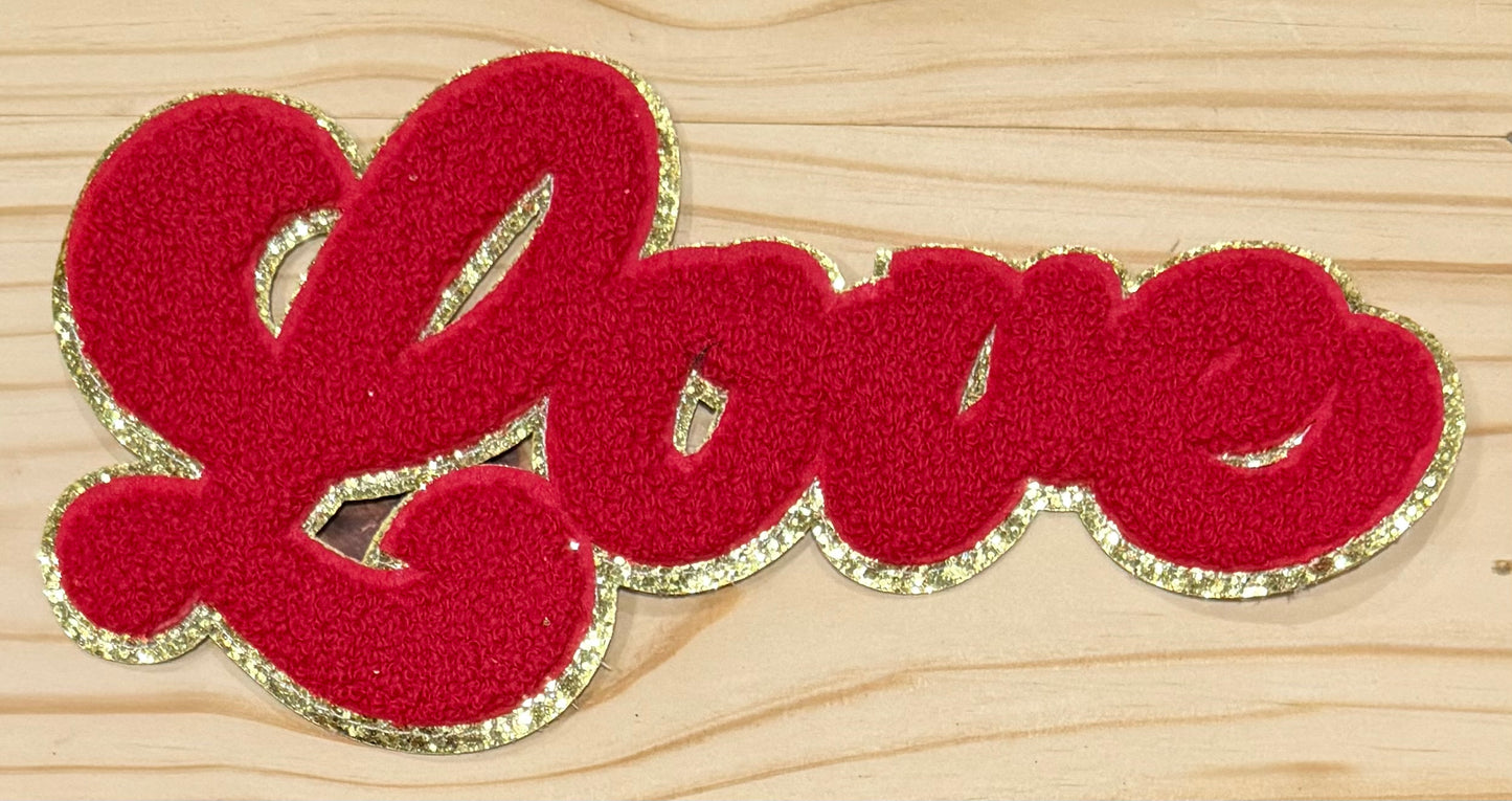 Love Red - Chenille/Sequins Iron On Patch