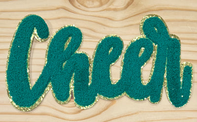 Cheer Green - Chenille/Sequins Iron On Patch