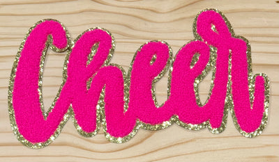 Cheer Pink - Chenille/Sequins Iron On Patch