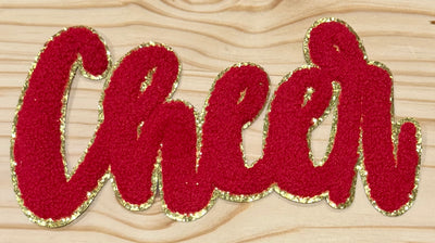 Cheer Red - Chenille/Sequins Iron On Patch