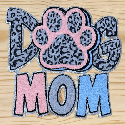Dog Mom - Chenille/Sequins Iron On Patch