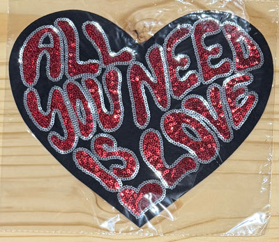 All You Need Is Love - Chenille/Sequins Iron On Patch