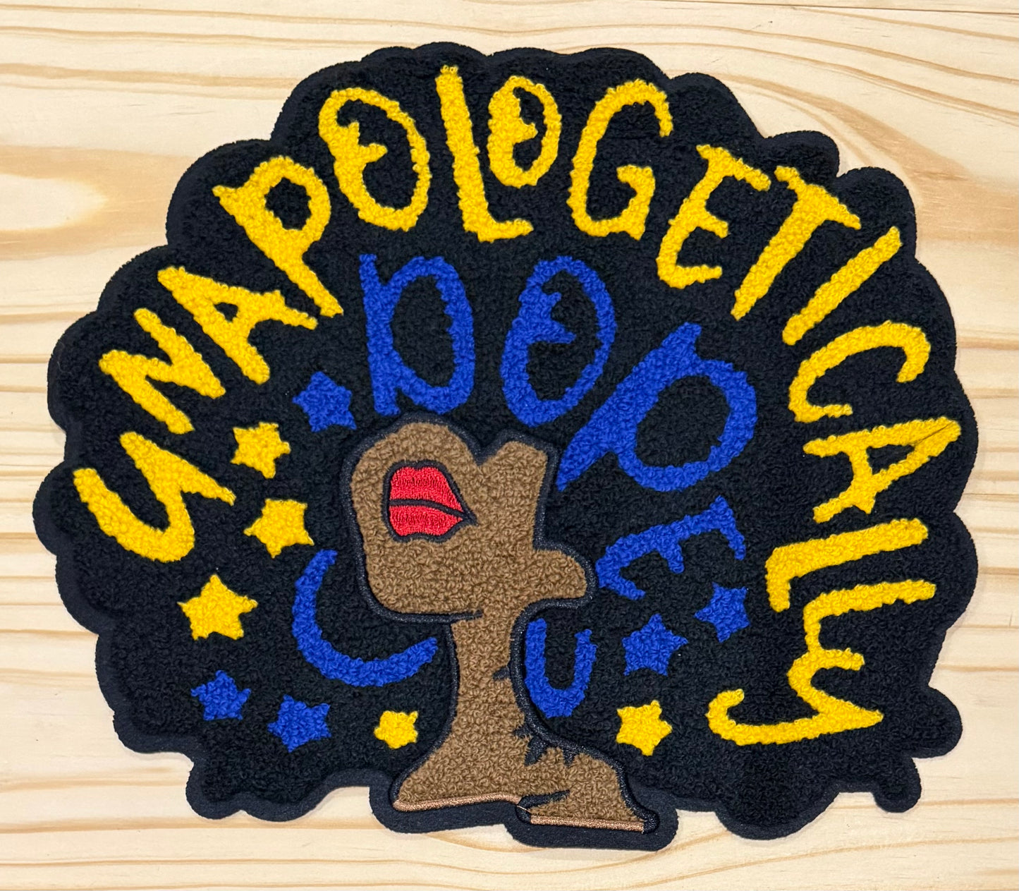 Unapologetically Dope Royal and Gold - Chenille/Sequins Iron On Patch