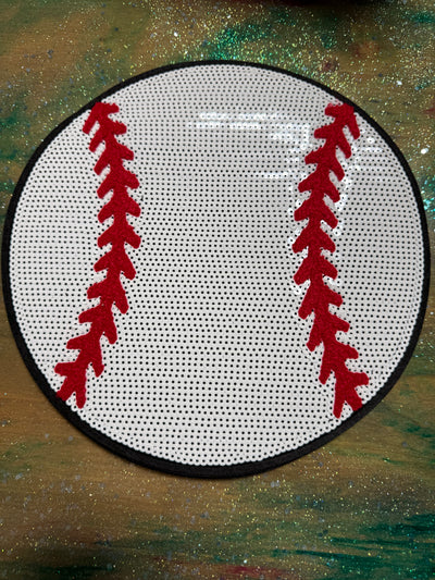 Sequins Baseball - Chenille/Sequins Iron On Patch