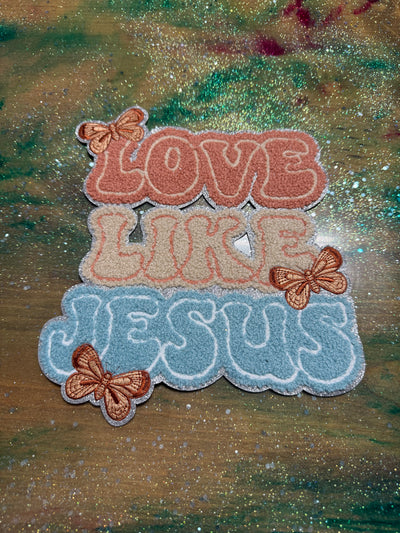 Love Like Jesus - Chenille/Sequins Iron On Patch