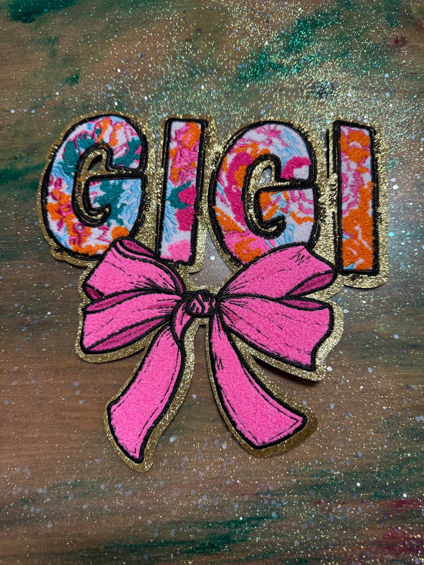 Bright Color Gigi - Chenille/Sequins Iron On Patch