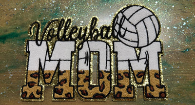 Volleyball Mom - Chenille/Sequins Iron On Patch