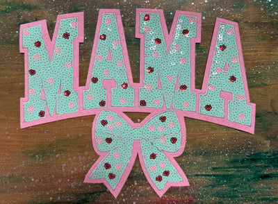 Mama Mint Sequins - Chenille/Sequins Iron On Patch