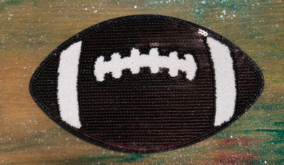 Sequins Football - Chenille/Sequins Iron On Patch