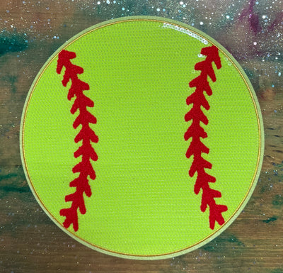 Sequins Softball - Chenille/Sequins Iron On Patch