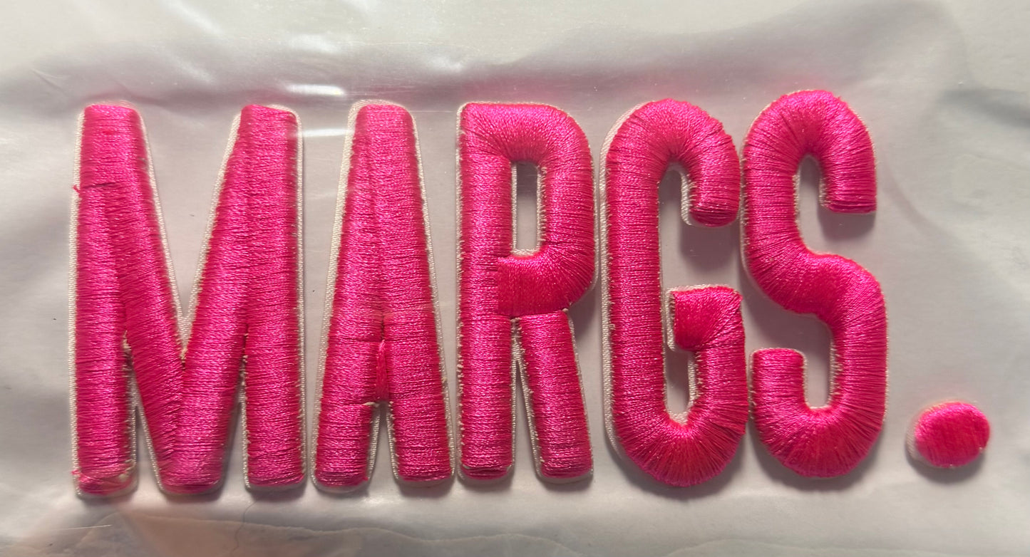 Margs Pink 3D Letters