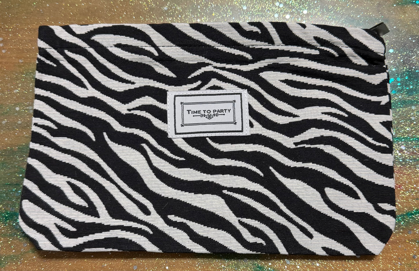 Large Zebra Print Make-up Bag