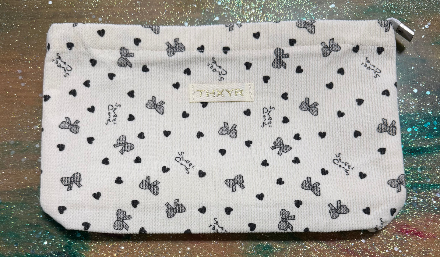 Large Cream Cordaroy Make-up Bag