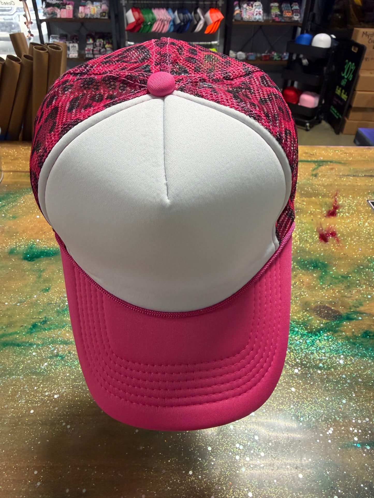 Pink with Leopard Back - Trucker Hat