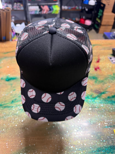 Black with Baseball Bill and Back - Trucker Hat