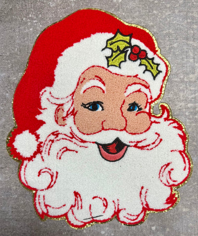 Happy Santa - Chenille/Sequins Iron On Patch