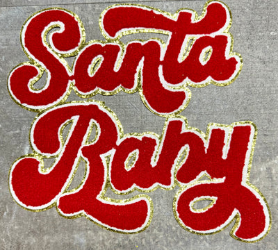 Santa Baby Red - Chenille/Sequins Iron On Patch