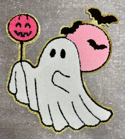 Girl Ghosts with Balloon - Chenille/Sequins Iron On Patch