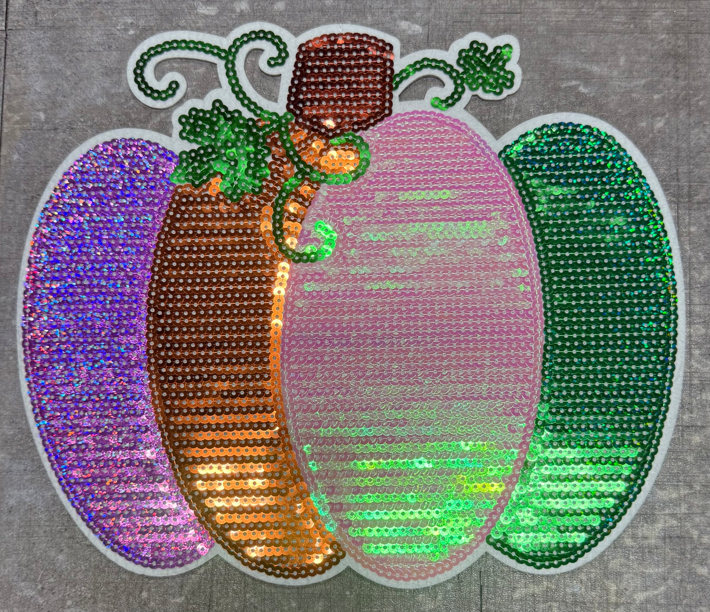 Multicolor Pumpkin- Sequins Iron On Patch