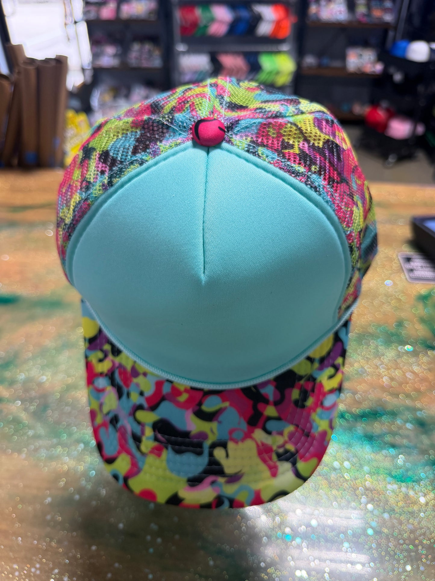 Multicolor Bill and Back with Teal Front - Trucker Hat