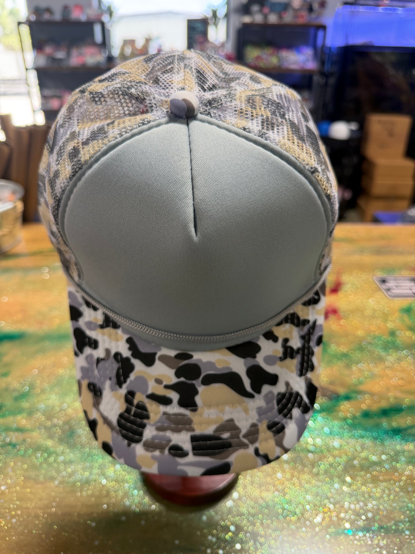 Yellow Black Gray Bill and Back with Gray Front  - Trucker Hat