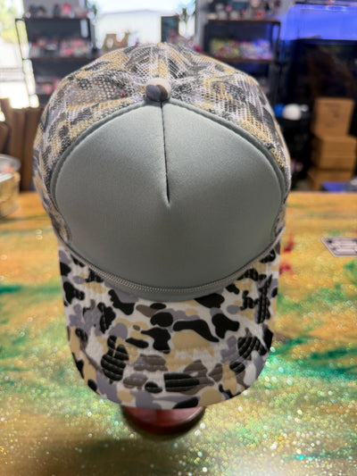 Yellow Black Gray Bill and Back with Gray Front  - Trucker Hat