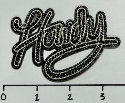 Black and Silver Howdy Hat Patch