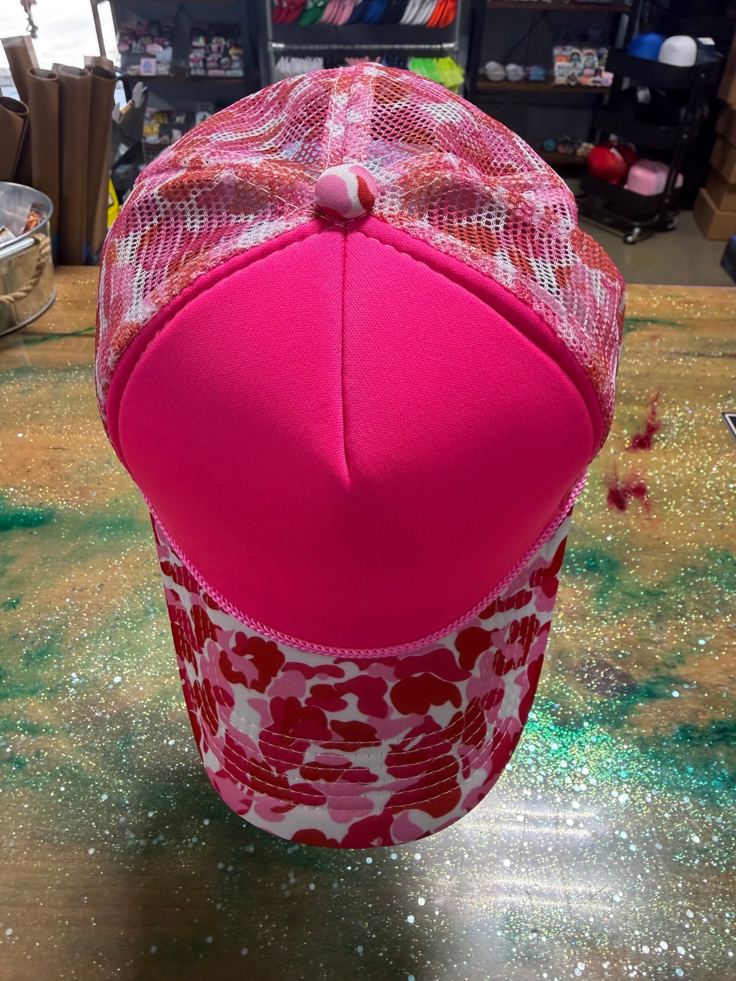 Pink Camo Bill and Back with Hot Pink Front - Trucker Hat