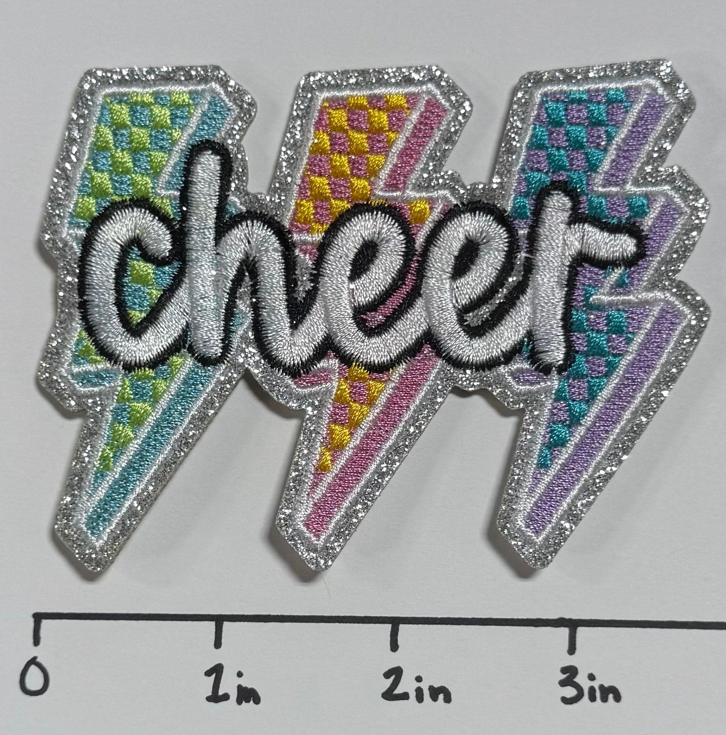 Cheer Lightening Bolt Hat Patch