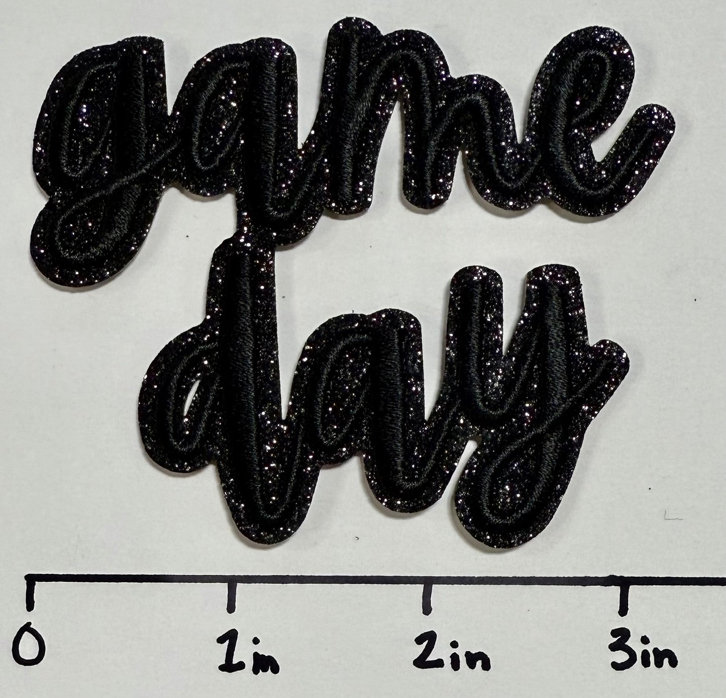Black Game Day Words Hat Patch