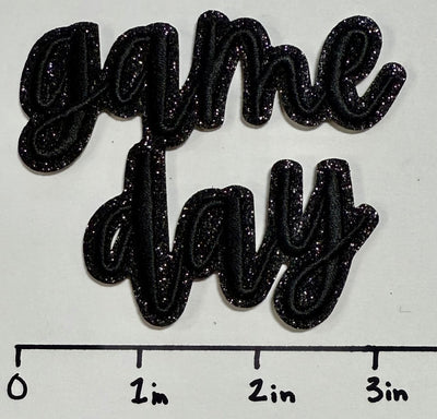 Black Game Day Words Hat Patch