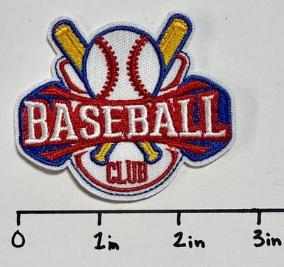 Baseball with  2 Bats and a Ball Hat Patch