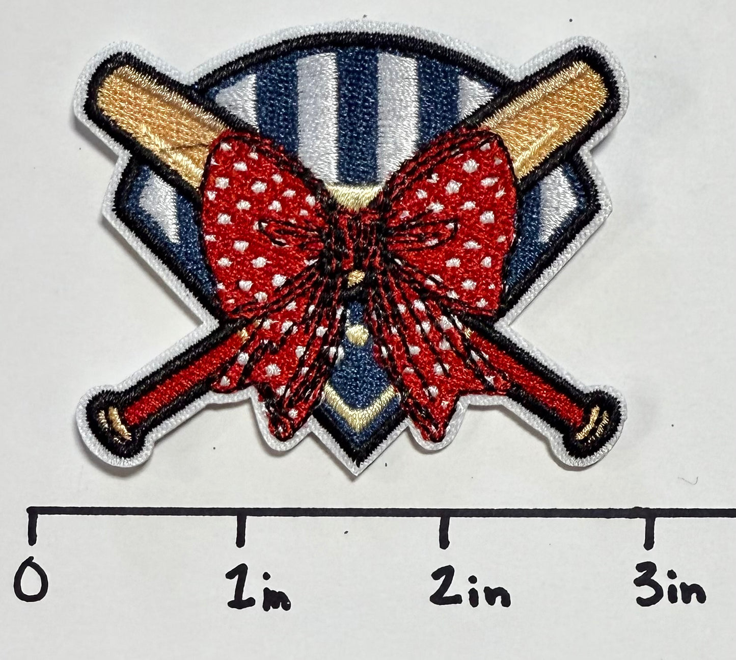 Baseball Diamond with Bow Hat Patch