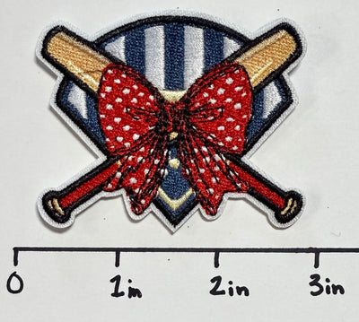 Baseball Diamond with Bow Hat Patch