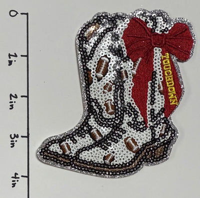 Boots with Maroon Bow Hat Patch