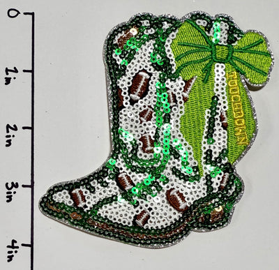Boots with Green Bow Hat Patch