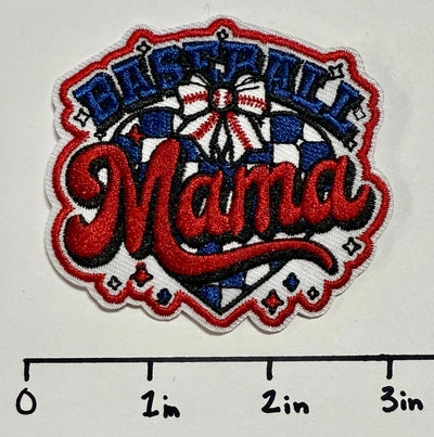 Baseball Mama Heart Hat Patch