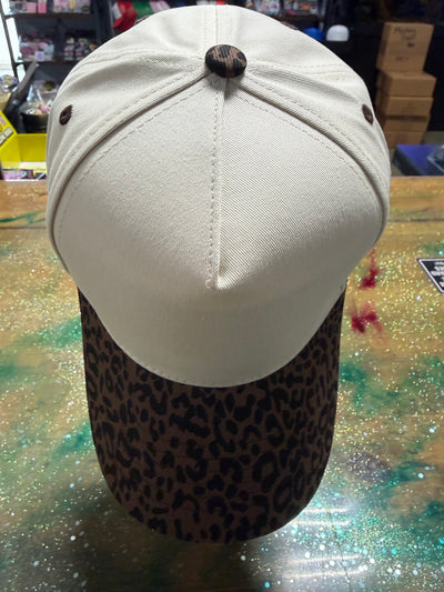 Small Leopard Bill with Canvas Front and Back - Trucker Hat